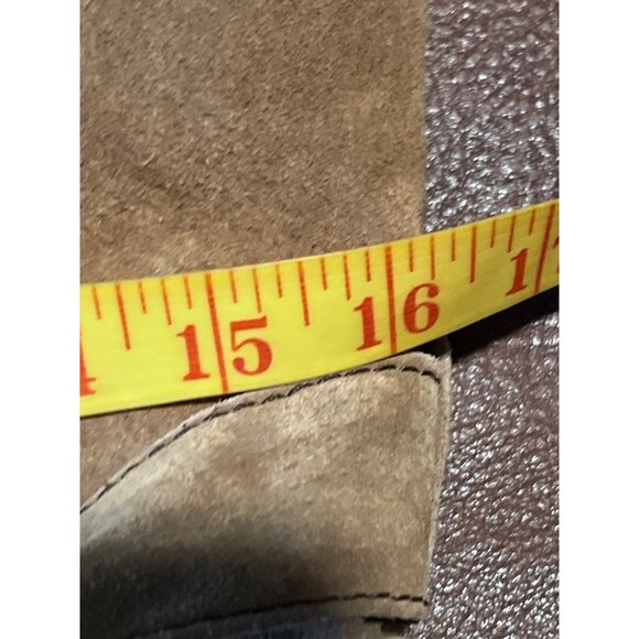 Vintage 90s y2k Wilsons Suede Leather Maxima Tan Blazer Button Down Midi Coat M - Picture 9 of 14